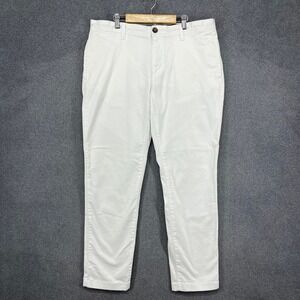 14th & Union Chino Pants Mens 34x30 White Slim Fit Flat Front Casual Trousers